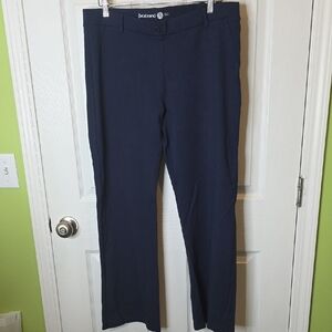 Betabrand DPYP Dress Pant Yoga Pant Bootcut in Navy, Women's Size XL Petite